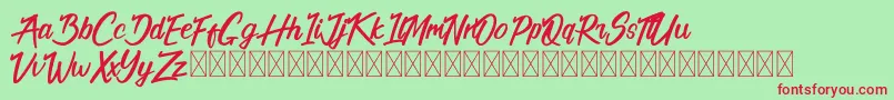 フォントCalifornia Alternate – 赤い文字の緑の背景