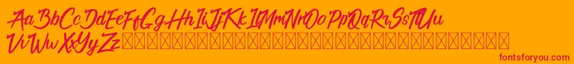 フォントCalifornia Alternate – オレンジの背景に赤い文字