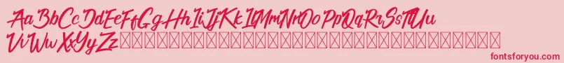 フォントCalifornia Alternate – ピンクの背景に赤い文字