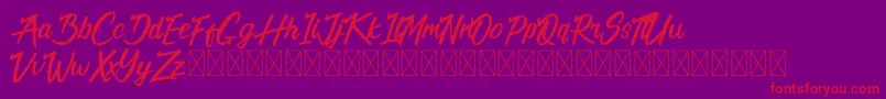 フォントCalifornia Alternate – 紫の背景に赤い文字
