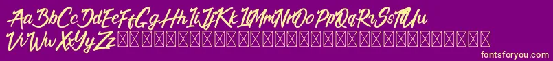 フォントCalifornia Alternate – 紫の背景に黄色のフォント