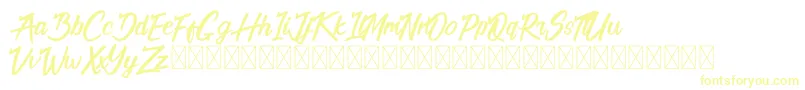 フォントCalifornia Alternate – 白い背景に黄色の文字