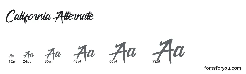 California Alternate Font Sizes