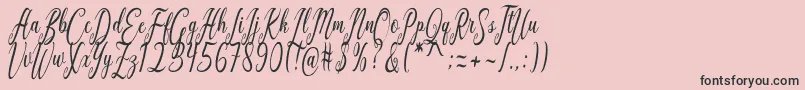 Шрифт California Script – чёрные шрифты на розовом фоне