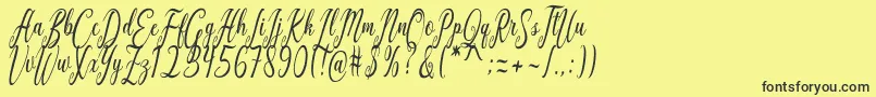 California Script Font – Black Fonts on Yellow Background