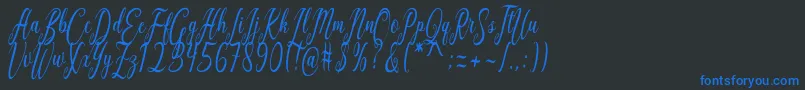 Шрифт California Script – синие шрифты на чёрном фоне