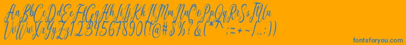 More about California Script Font California Script Font – Blue Fonts on Orange Background
