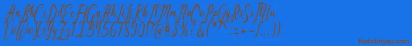 More about California Script Font California Script Font – Brown Fonts on Blue Background