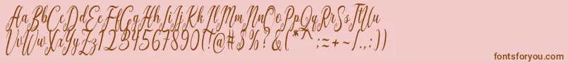 Fonte California Script – fontes marrons em um fundo rosa