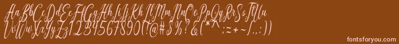Saiba mais sobre a fonte California Script Fonte California Script – fontes rosa em um fundo marrom