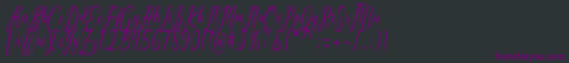 フォントCalifornia Script – 黒い背景に紫のフォント