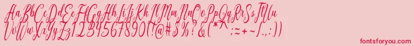 California Script-Schriftart – Rote Schriften auf rosa Hintergrund