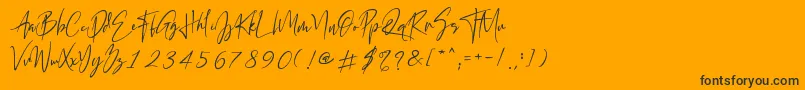 California Street-Schriftart – Schwarze Schriften auf orangefarbenem Hintergrund