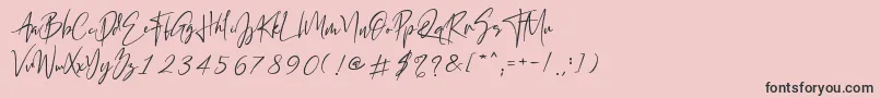 フォントCalifornia Street – ピンクの背景に黒い文字