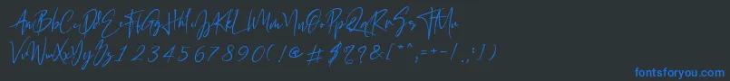 California Street Font – Blue Fonts on Black Background