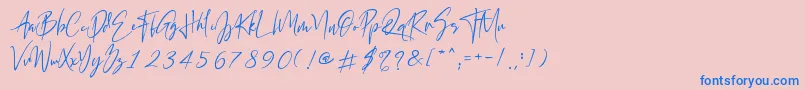 California Street-Schriftart – Blaue Schriften auf rosa Hintergrund