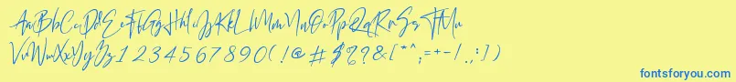 California Street Font – Blue Fonts on Yellow Background