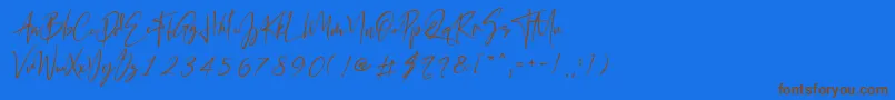 California Street Font – Brown Fonts on Blue Background