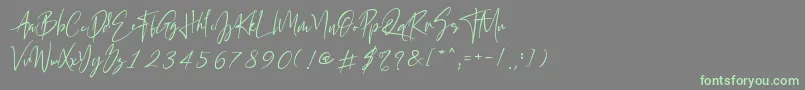 California Street Font – Green Fonts on Gray Background