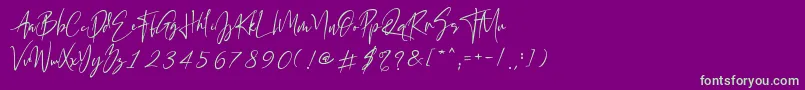 California Street Font – Green Fonts on Purple Background