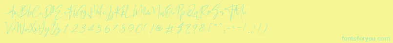 Шрифт California Street – зелёные шрифты на жёлтом фоне