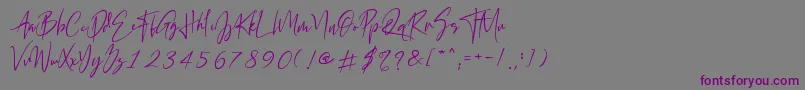 California Street Font – Purple Fonts on Gray Background