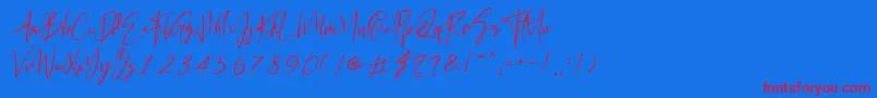 California Street Font – Red Fonts on Blue Background