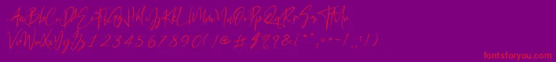 California Street Font – Red Fonts on Purple Background