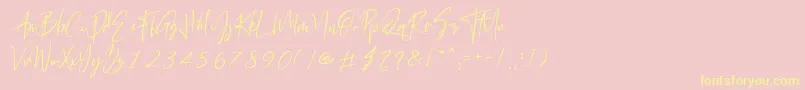 California Street-Schriftart – Gelbe Schriften auf rosa Hintergrund