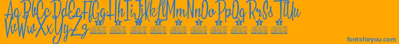 California Sun Personal Use Font – Blue Fonts on Orange Background