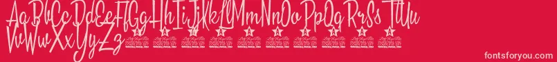 California Sun Personal Use Font – Pink Fonts on Red Background