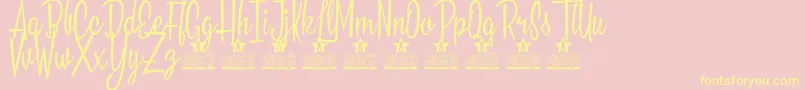 California Sun Personal Use Font – Yellow Fonts on Pink Background