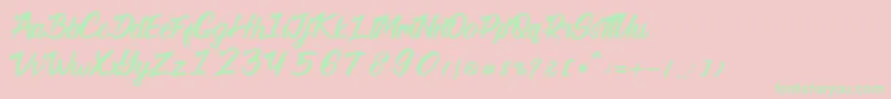 California Font – Green Fonts on Pink Background