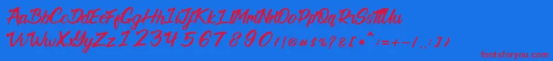 California Font – Red Fonts on Blue Background