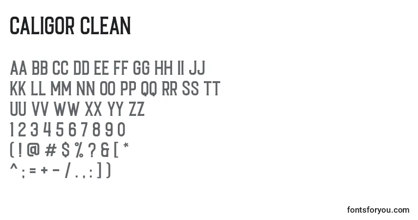 Caligor Clean-fontti – aakkoset, numerot, erikoismerkit