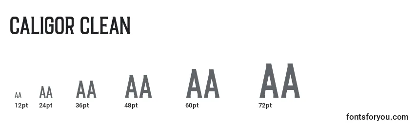 Caligor Clean Font Sizes