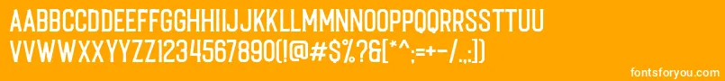 Caligor Edge-Schriftart – Weiße Schriften auf orangefarbenem Hintergrund