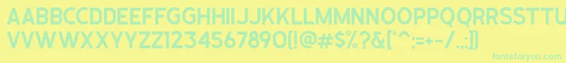 Police Caligor Sans Clean – polices vertes sur fond jaune