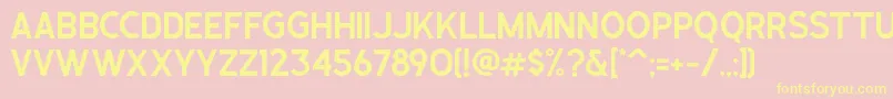 Caligor Sans Clean-Schriftart – Gelbe Schriften auf rosa Hintergrund
