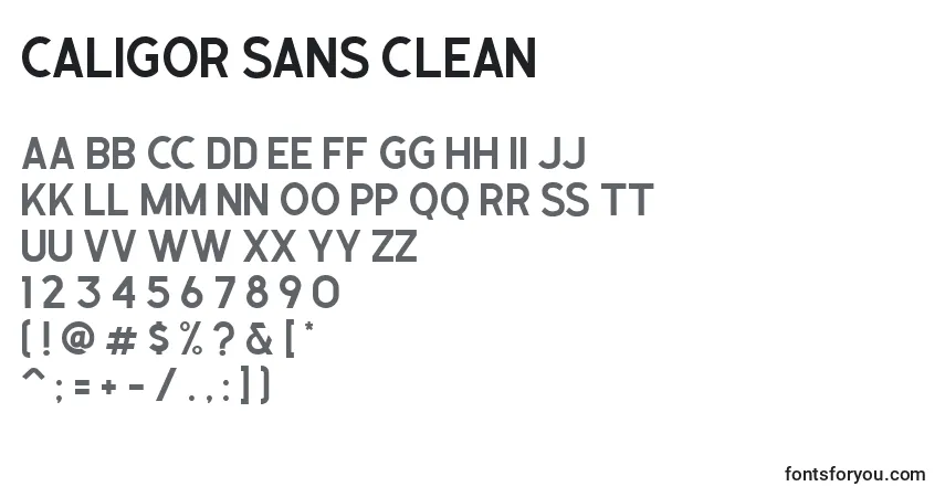 Schriftart Caligor Sans Clean (122589) – Alphabet, Zahlen, spezielle Symbole
