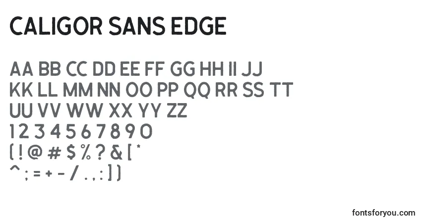 A fonte Caligor Sans Edge – alfabeto, números, caracteres especiais