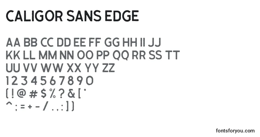 Шрифт Caligor Sans Edge (122591) – алфавит, цифры, специальные символы