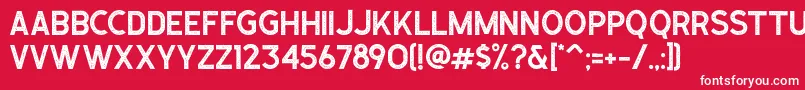 Caligor Sans Stamp Font – White Fonts on Red Background