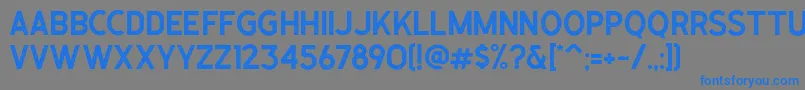 フォントCaligor Sans Stamp – 灰色の背景に青い文字