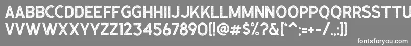 Caligor Sans Stamp Font – White Fonts on Gray Background
