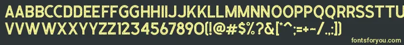 Caligor Sans Stamp Font – Yellow Fonts on Black Background
