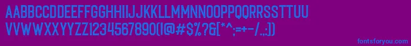 Caligor Stamp Font – Blue Fonts on Purple Background