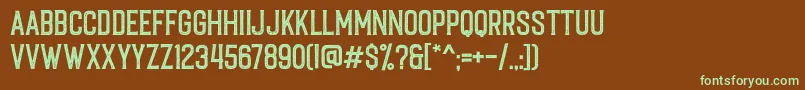 Caligor Stamp Font – Green Fonts on Brown Background