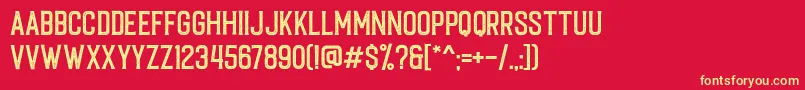 Caligor Stamp Font – Yellow Fonts on Red Background