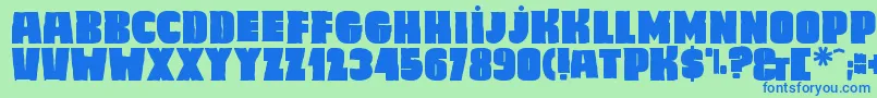 Caligula Font – Blue Fonts on Green Background